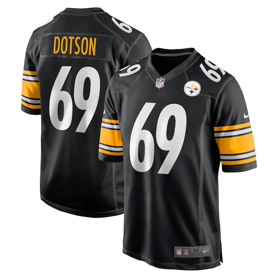 Men Pittsburgh Steelers 69 Kevin Dotson Nike Black Game NFL Jersey